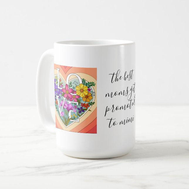 Herz der LIEBE (für die erste Zeit der Großmutter) Kaffeetasse (Vorderseite Links)