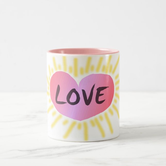 Herz der LiebeKaffeetasse Zweifarbige Tasse (Mittel)