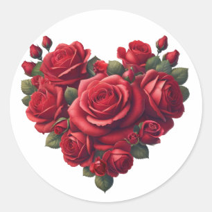 Herz der Rose - Romantische Blumenkunst Runder Aufkleber