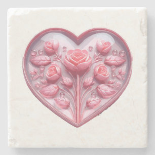 Herz der Rosen Steinuntersetzer
