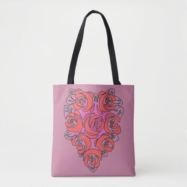 Herz der Rosentasche Tasche (Vorderseite)