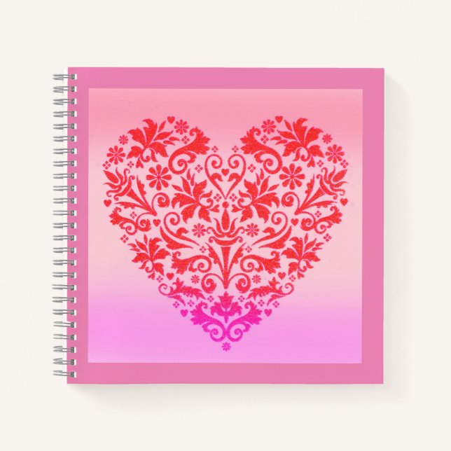 Herz der roten Liebe Notizbuch (Vorderseite)