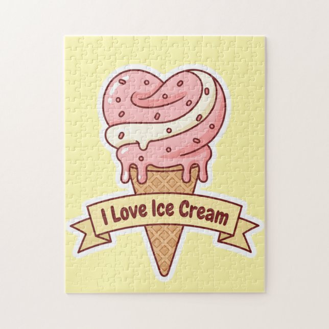 Herz der Süße: Ich liebe Eiscreme (Vertikal)