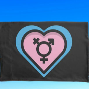 Herz der Trans-Stolz-Kissenbezugs Kissenbezug