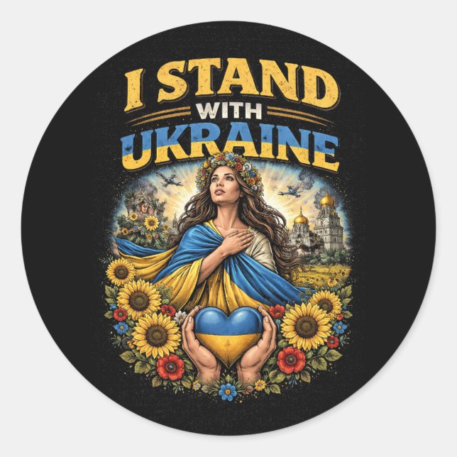 Herz der Ukraine Runder Aufkleber (Vorderseite)