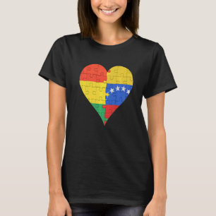 Herz der venezolanischen Flagge Boliviens T-Shirt