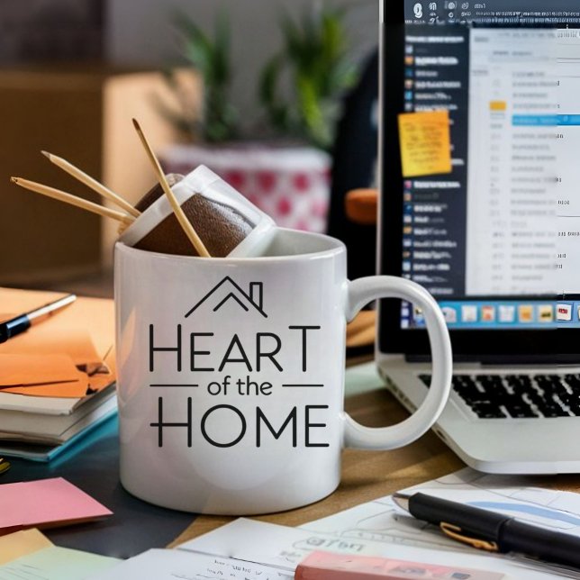Herz der Zuhause | Tasse personalisierter Name (Von Creator hochgeladen)