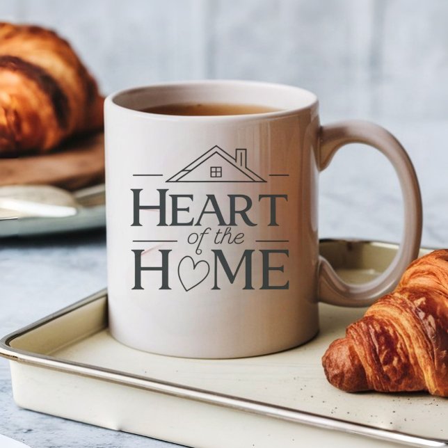 Herz der Zuhause | Tasse personalisierter Name (Von Creator hochgeladen)