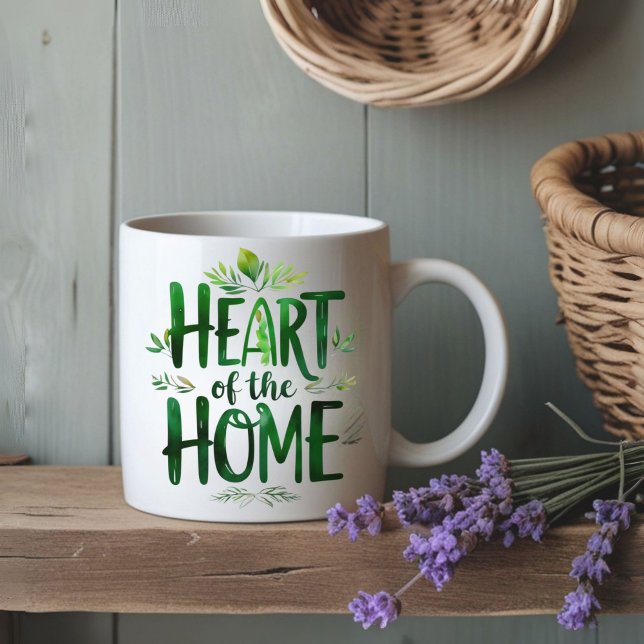 Herz der Zuhause | Tasse personalisierter Name (Von Creator hochgeladen)