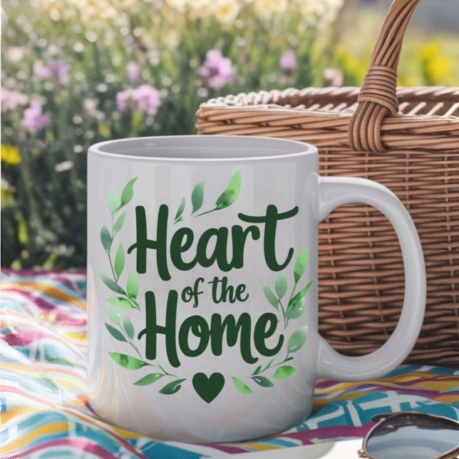 Herz der Zuhause | Tasse personalisierter Name (Von Creator hochgeladen)
