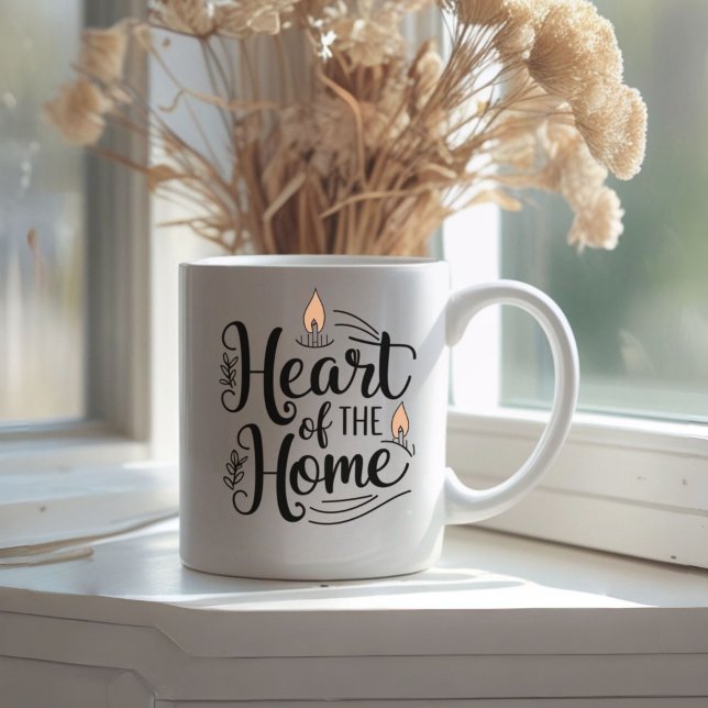 Herz der Zuhause | Tasse personalisierter Name (Von Creator hochgeladen)