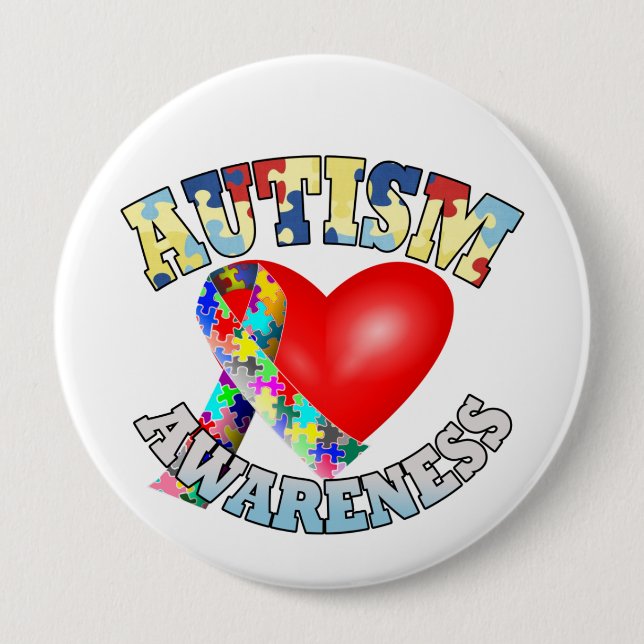 Herz des Autismus Button (Vorderseite)