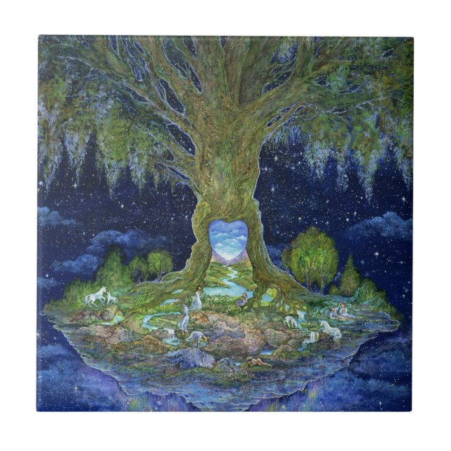 Herz des Baumes 6x6 Keramik Tile Fliese (Vorderseite)