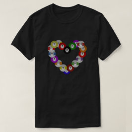 Herz des Billardkugel-Pool-Spieler-Liebhabers T-Shirt