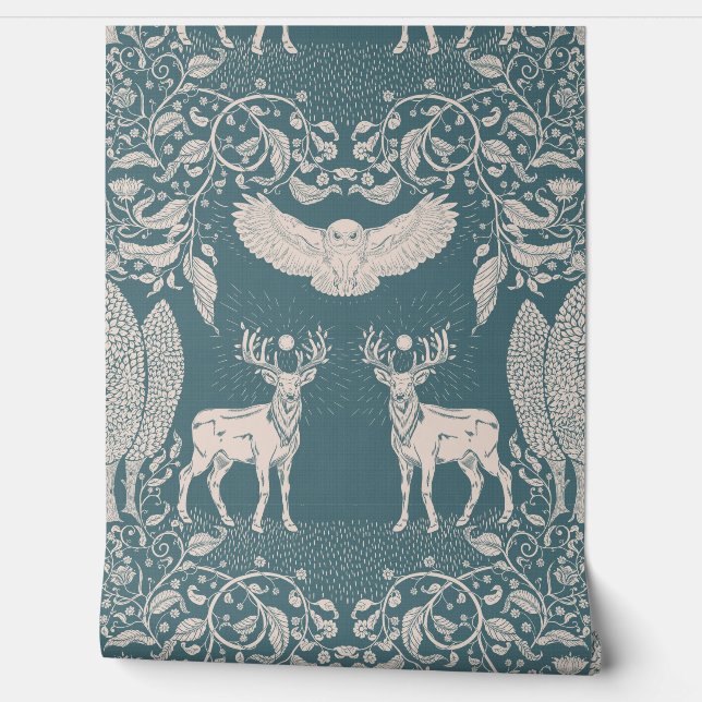 Herz des Forest Blue Wallpaper Tapete (Abrollen)