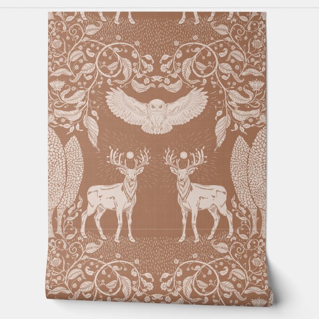 Herz des Forest Pink Wallpaper Tapete (Abrollen)