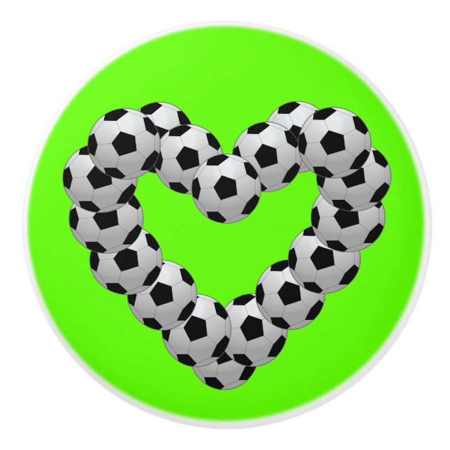 Herz des Fußball-Fußball-Fußballs Keramikknauf (Vorderseite)
