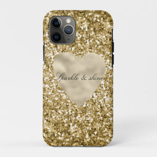Herz des Goldenen Glitzer Personalisiert Case-Mate iPhone Hülle