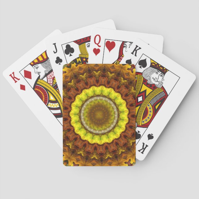 Herz des Herbstes Mandala Spielkarten (Rückseite)