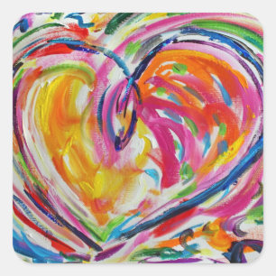 Herz des Joy Painting Stickers Art Labels