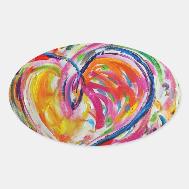 Herz des Joy Painting Stickers Art Labels (Vorderseite)