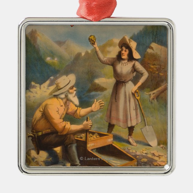 Herz des Klondike-Goldförderungs-Theaters Ornament Aus Metall (Vorne)