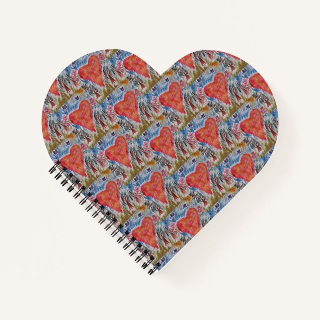 Herz des Planet Heart Notebook Notizbuch (Vorderseite)