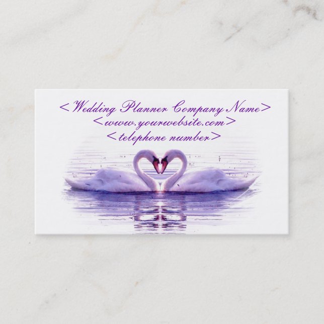 Herz des Swans Hochzeitsplaners Visitenkarte (Vorderseite)