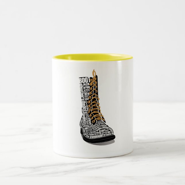 Herz des Tones der Bootblack-Kaffee-Tasse 2 Zweifarbige Tasse (Mittel)