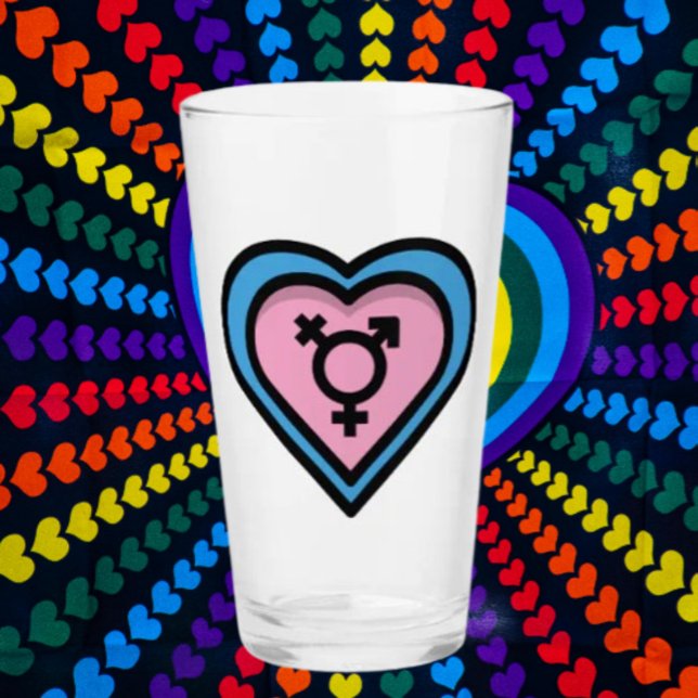 Herz des Trans Pride Pint Glases Glas (Von Creator hochgeladen)