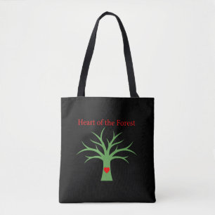 Herz des Waldes Minimalistischer Naturliebe-Baum Tasche