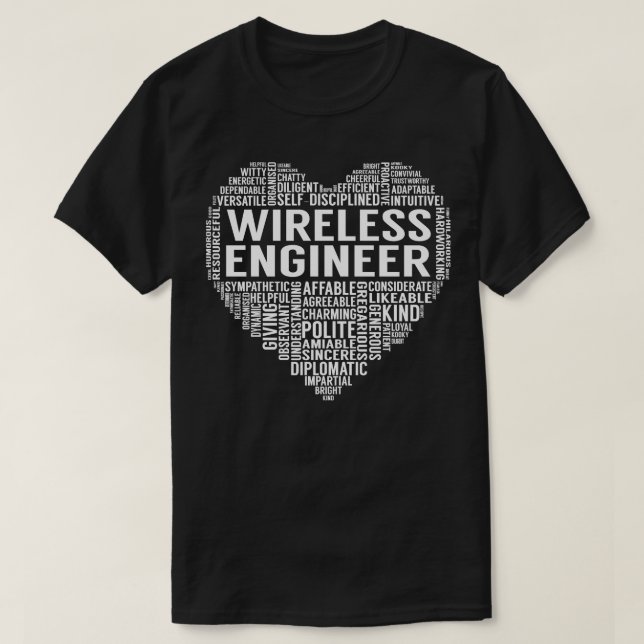 Herz des Wireless Engineers T-Shirt (Design vorne)