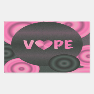Herz des Zuckerwatte-Rosa-3D Vape Rechteckiger Aufkleber