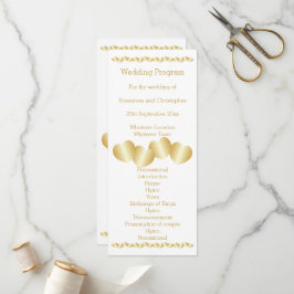 Herz Design Gold farbige Hochzeit Programm