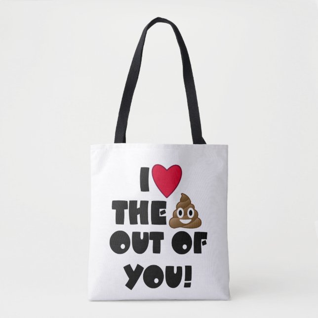 Herz die gekackte Emoji Tasche (Vorderseite)