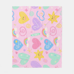 Herz & Doodles Schuppen - Weiche Pastete Fleecedecke