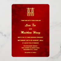 Herz Doppeltes Glück Red Gold Chinesische Hochzeit