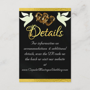 Herz & Dosen, QR-Code - Schwarz/Gold Begleitkarte