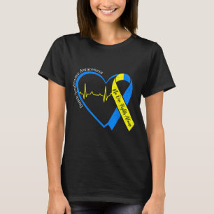 Herz-Down-Syndrom-Bewusstsein Trisomie 21 Männer F T-Shirt