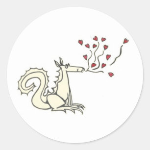 Herz-Drache-Aufkleber Runder Aufkleber