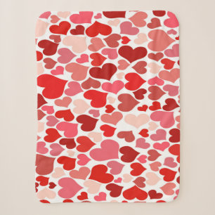 Herz druckt rot und rosa sherpadecke