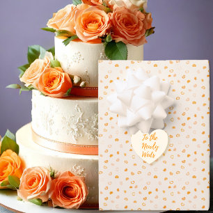Herz - Dunkles Orange auf leichter Orange Geschenkpapier Set