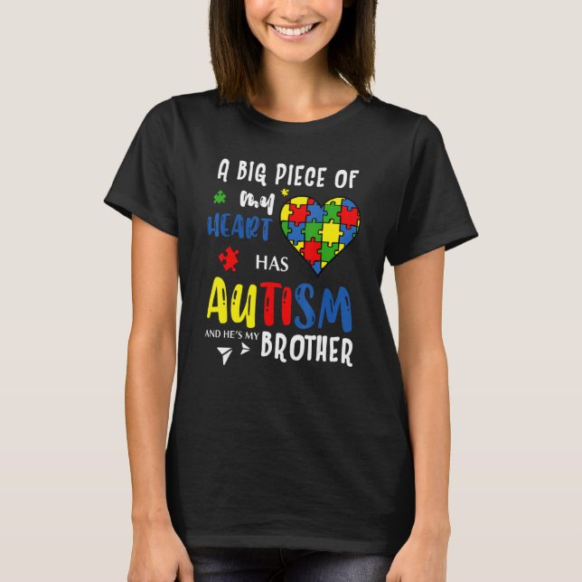 Herz ein großes Stück von Autismus im Herzen und e T-Shirt (Vorderseite)