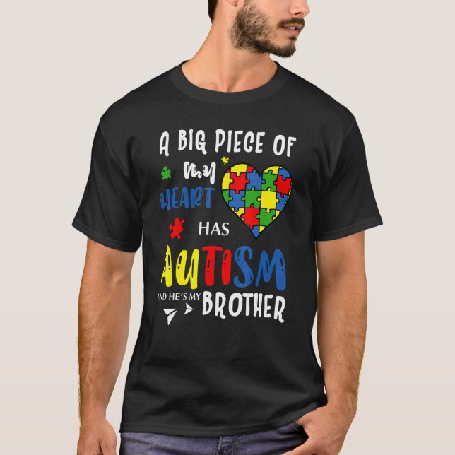 Herz ein großes Stück von Autismus im Herzen und e T-Shirt (Vorderseite)