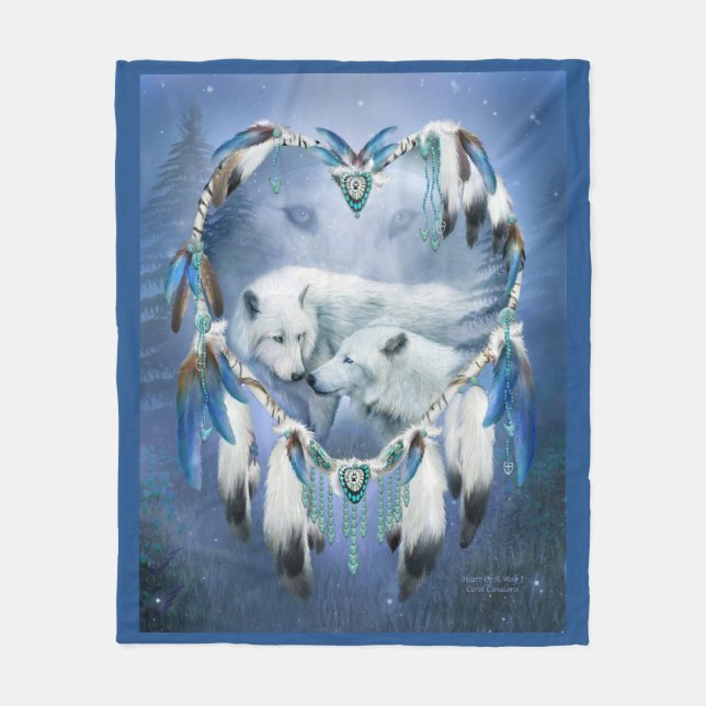 Herz einer Kunst-Decke des Wolf-3 Fleecedecke (Vorderseite)