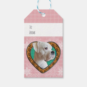 Herz eines Boxer-Geschenketiketts Geschenkanhänger