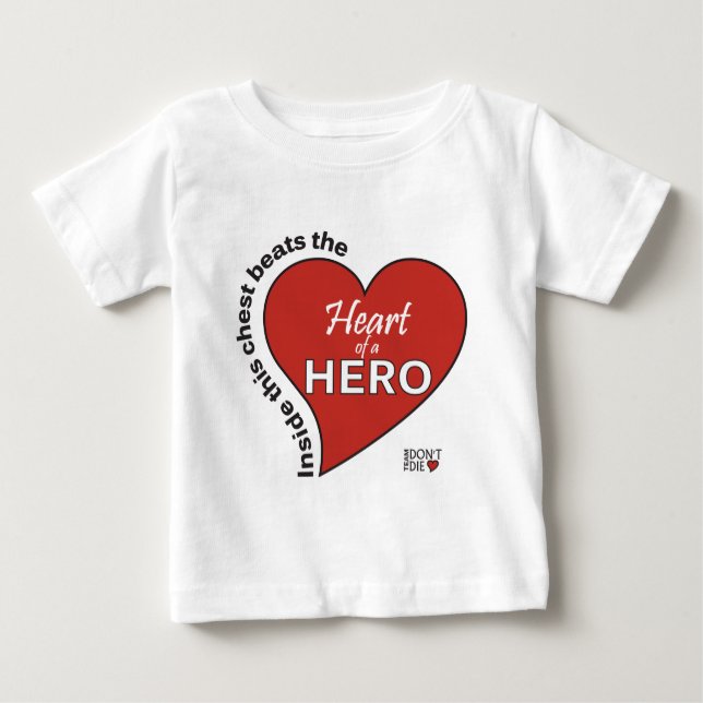 Herz eines Helden Baby T-shirt (Vorderseite)