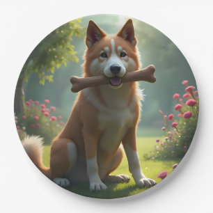 Herz eines Hundes – Treues Hundeportrait auf Kunst Pappteller