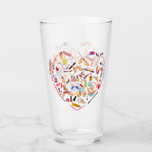 Herz eines Manikürs für Nageltechniker Glas