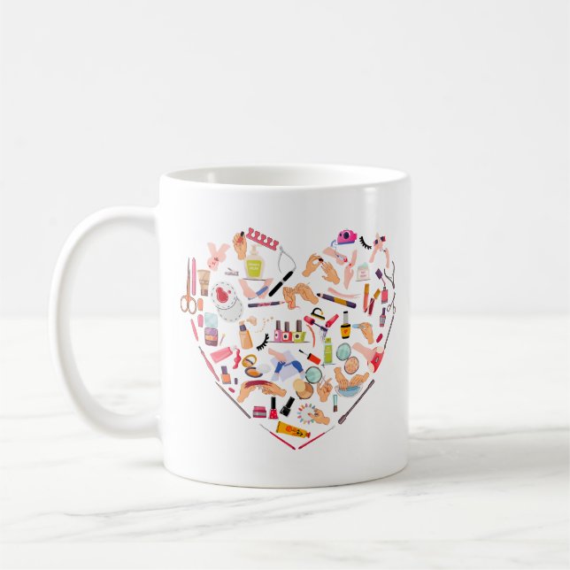 Herz eines Manikürs für Nageltechniker Kaffeetasse (Links)